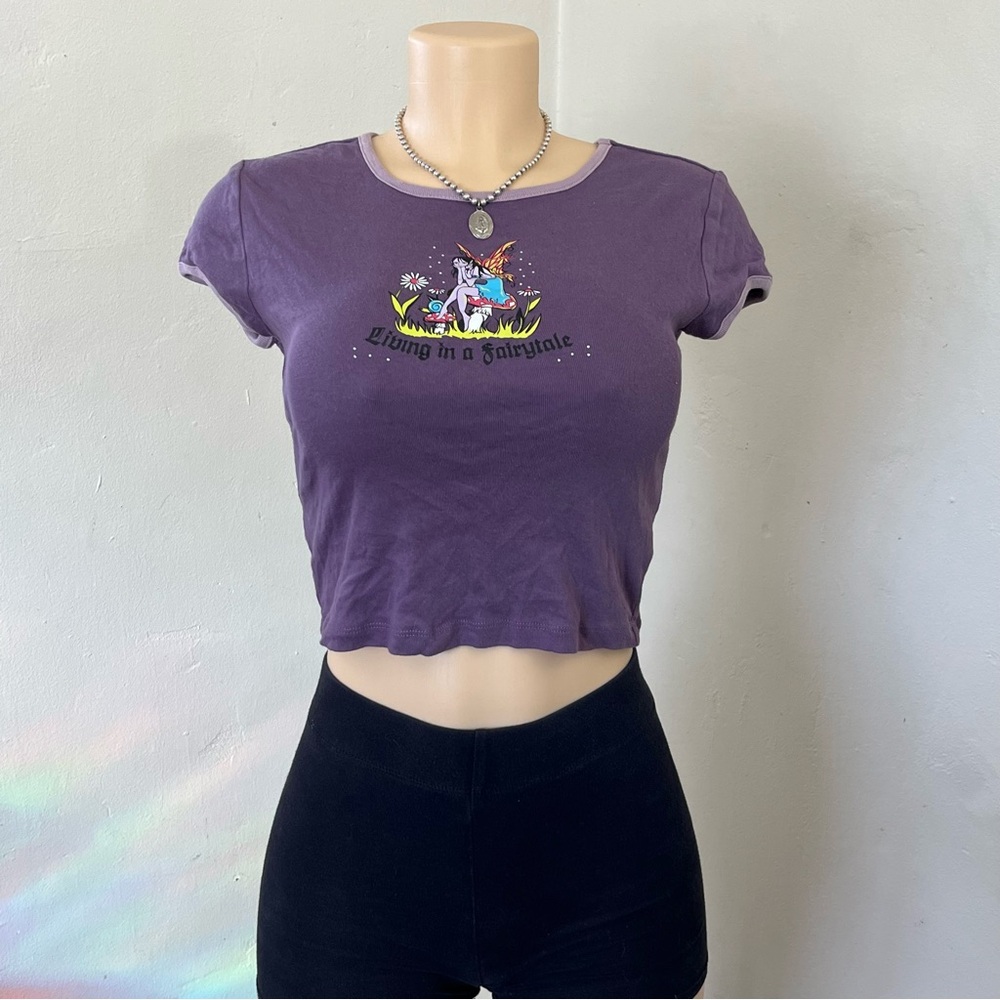 Purple Fairy Graphic Crop Top